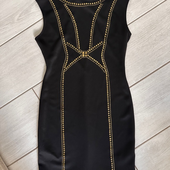 Forever 21 Black Dress with Gold Accents - Picture 2 of 4